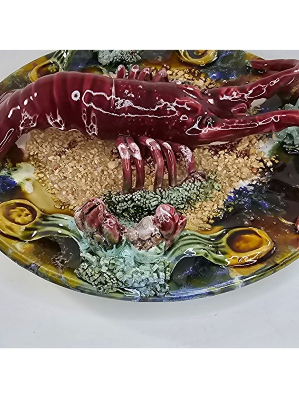 Jay Willfred Andrea By Sadek Lobster Plate Palissy Majolica Portugal - Picture 9 of 10